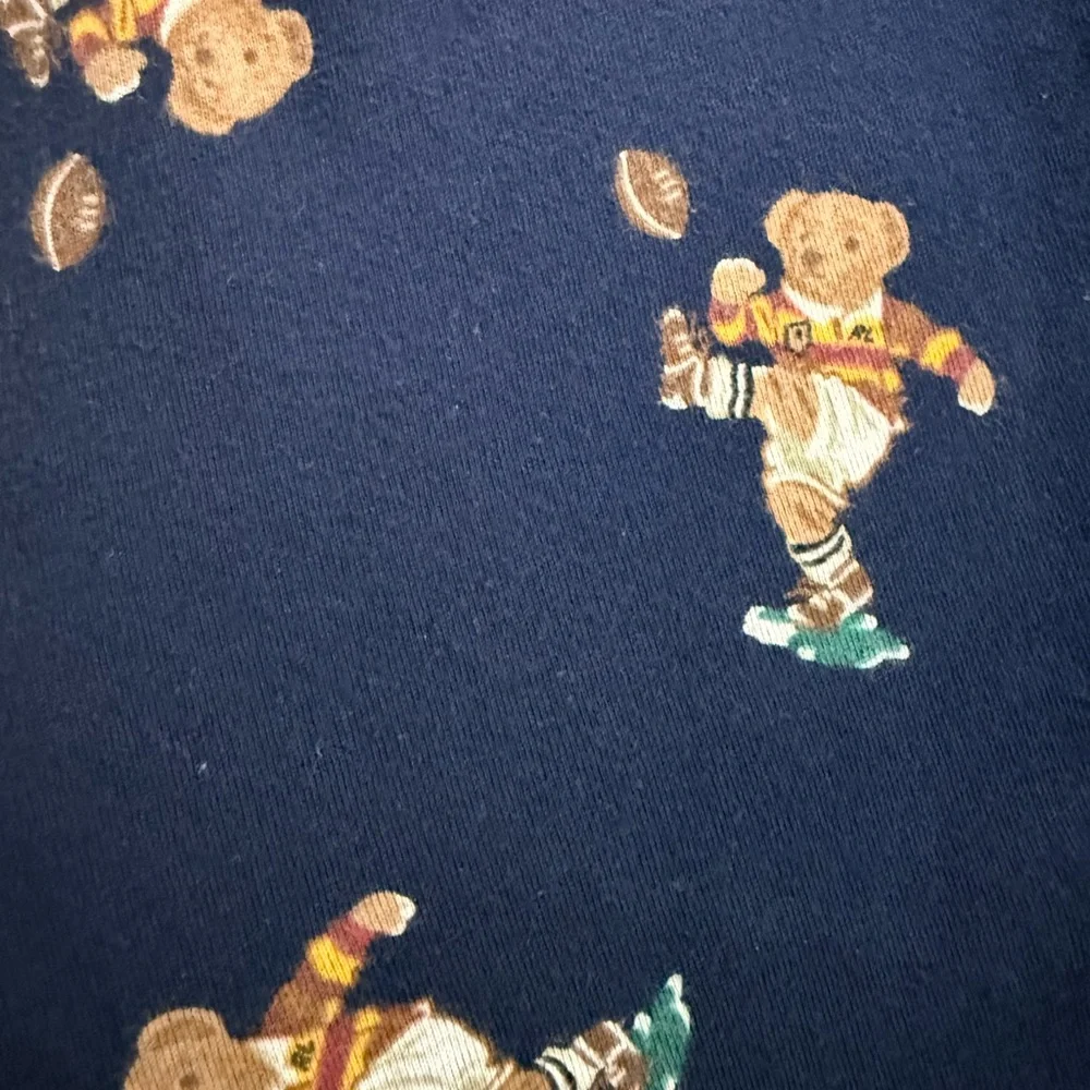 Ralph Lauren Rugby Bear Pajama Pants Mens Large Navy Blue Cotton Sleep Joggers